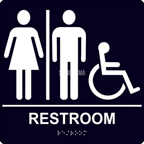 ada compliant unisex accessible restroom sign with braille ii signoptima™️ ebay