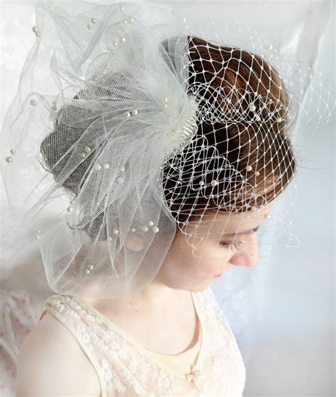 wedding birdcage veil wedding bird cage veil with pearls etsy