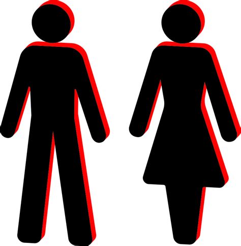 3d Male And Female Stick Figure Symbols Silhouette Openclipart