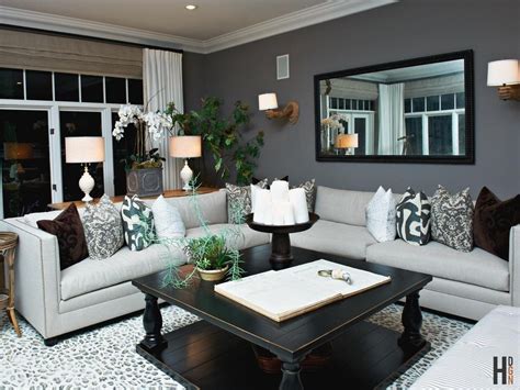 Interior Awesome Living Room With Grey Color Combination