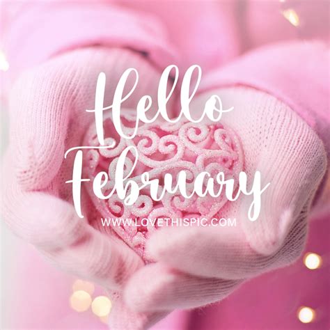 Person Holding Pink Heart Hello February Quote Pictures Photos And