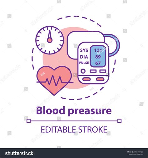 Blood Pressure Control Concept Icon Heart Stock Vector Royalty Free
