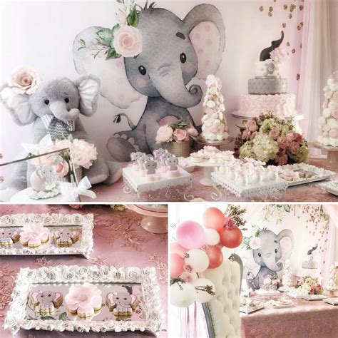 Elephant baby shower centerpiece elephant baby shower decor. Pink And Gray Elephant Baby Shower - Baby Shower Ideas ...