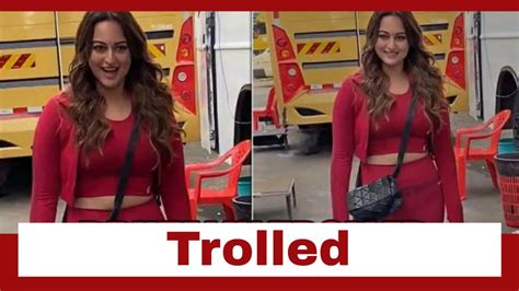Sonakshi Sinha Brutally Trolled By Fans As She Sets Out In Red Gym Co Ord Sets Trolls Call Her