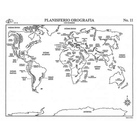 Mapa Planisferio Orografia Carta C Nom Papeleria Wiki