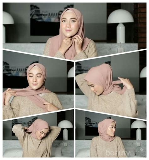 tutorial hijab segiempat praktis ala hijabers cantik ashry rabani