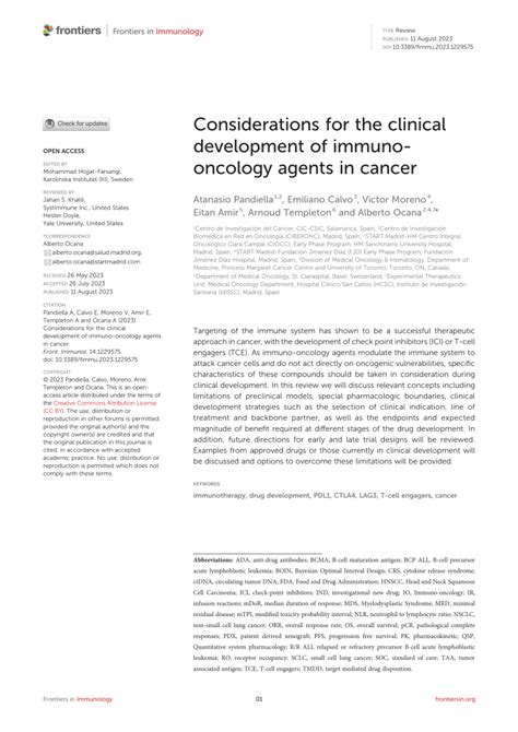 Pdf Considerations For The Clinical Development Of Immuno Oncology