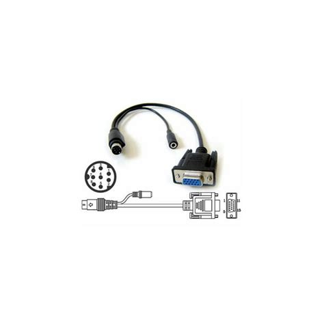 Mini Din 8 Pin To Vga Video Audio Inputoutput Adapter Cable Walmart