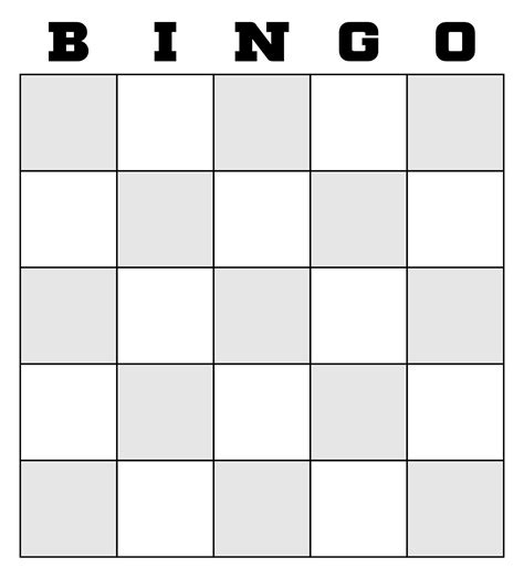 Printable Blank Bingo Cards Template Bingo Card Template Bingo