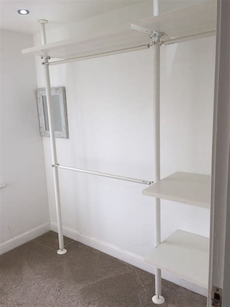 How to assemble sliding doors for ikea pax wardrobe. ikea stolmen Shelves Clothes Wardrobe Rail Poles ...