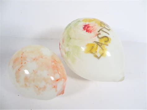 Pair Of Victorian Hand Blown Glass Easter Eggs Hand Blown Etsy