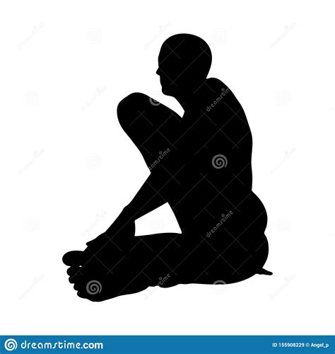 Sitting Pose Man Silhouette Stock Vector - Illustration of back ...