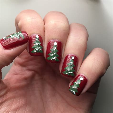 Christmas Tree Nails With Holo Cindys Cute Corner