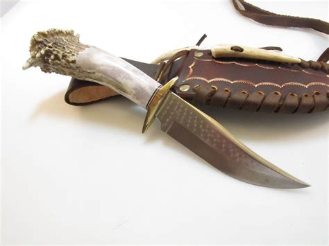 Stag Handle Knife Bowie 5 Stag Antler Horn Bone Handle