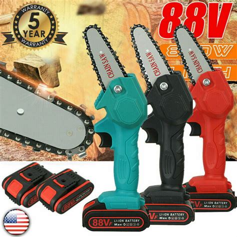 88v Cordless Electric Chain Saw Wood Cutter Mini One Hand Saw