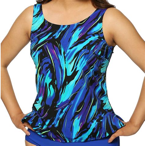 Swimsuits Just For Us Womens High Neck Plus Size Swim Top