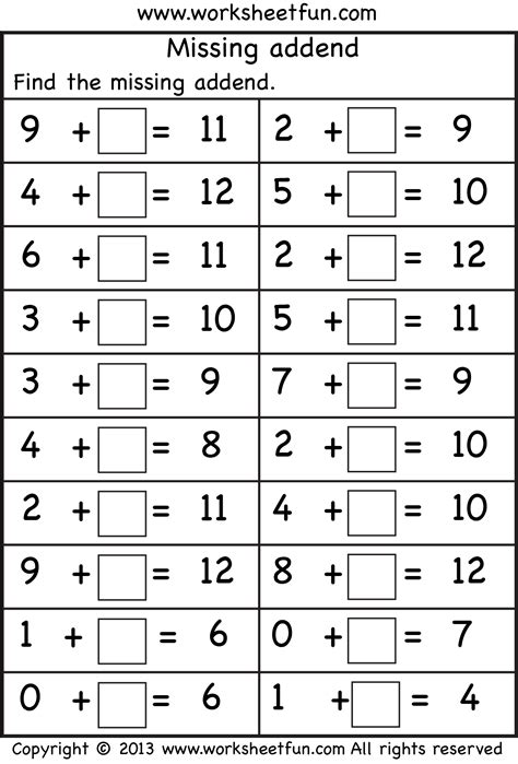 3 Number Addition Worksheets For 1st Grade
