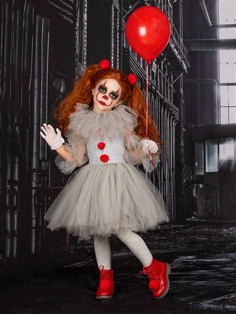 Girls It Movie Inspired Pennywise Scary Clown Halloween Costume Scary