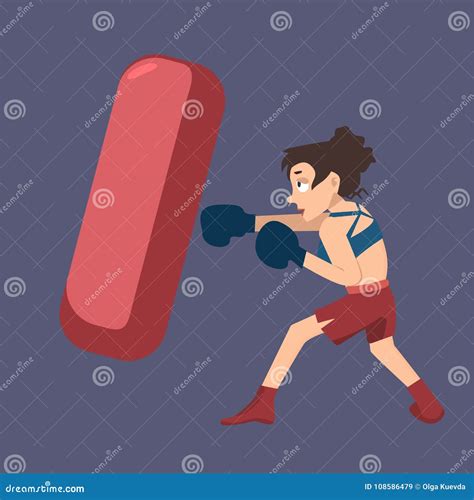 Punching Bag Boxing Cartoon Vector 66166323