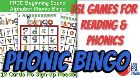 Esl Games For Reading And Phonics How To Play Phonic Bingo Videos For
