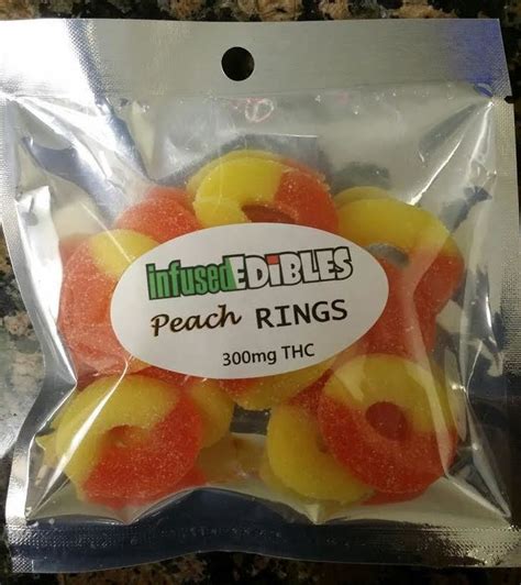 Free from artificial sweeteners, artificial colors, and sugar alcohol. Infused Edibles - Peach Rings - 300mg | Edible | Soul ...
