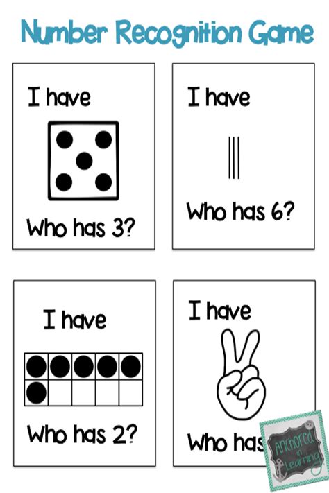 I Have Who Has Number Recognition Game Great For Whole Class Or
