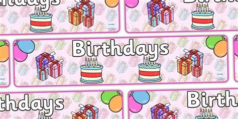 Twinkl Resources Birthdays Display Banner Thousands Of Printable