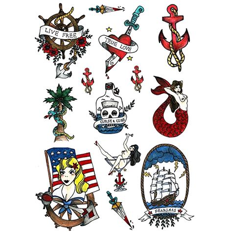 buy sailor seaman marine temporary tattoo set by tatsy original cool unique oldschool design
