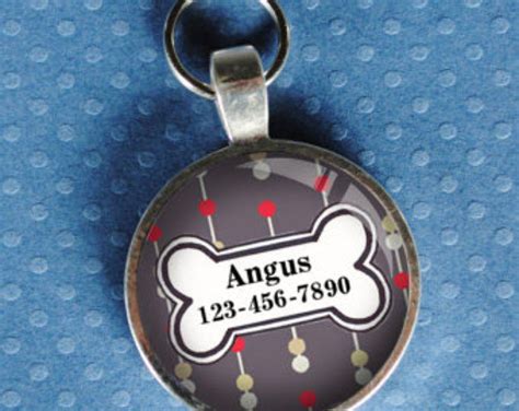 Oh, and i should mention it fetches 5 stars on etsy. Pet iD Tag grey and red colorful round Dog Tag 35mm round ...
