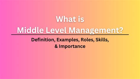 Middle Level Management Definition Examples Roles And Skills Tyonote
