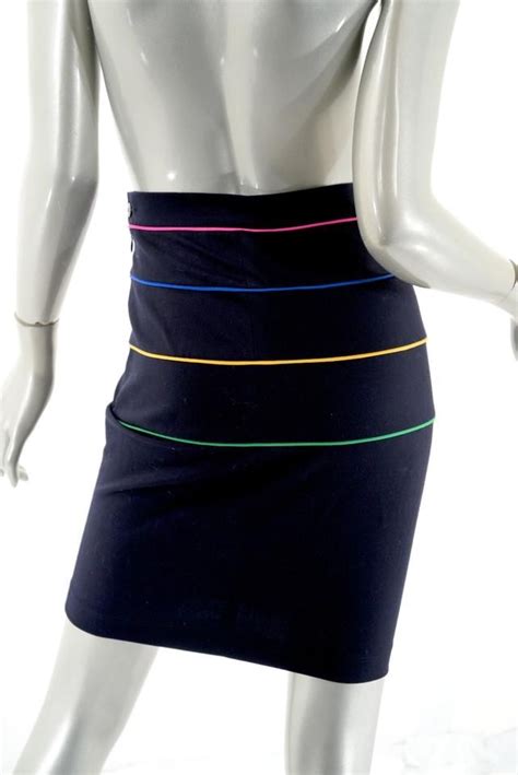 Emanuel Ungaro Navy Wmulti Color Parallele Vintage Deep Blend Skirt