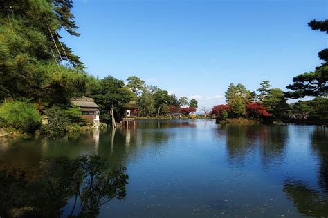 Hd Wallpaper Japan Kenrokuen Park Lake Landscape Water Trees