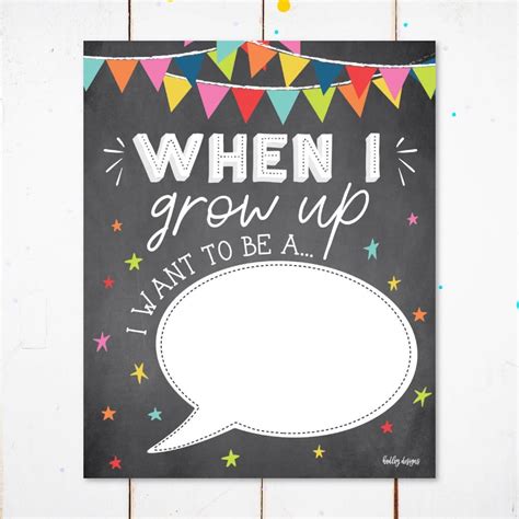 When I Grow Up Sign Template When I Grow Up I Want To Be Etsy