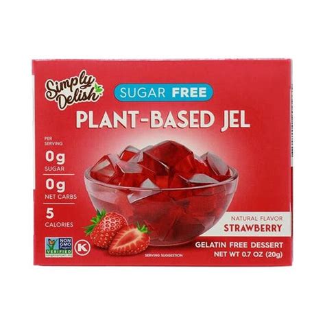 simply delish strawberry plant based jel desserts 0 7 oz box co op market