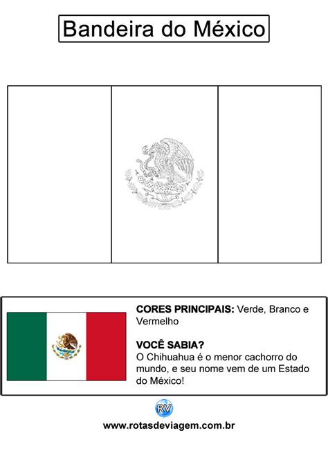 Bandeira Do México Para Colorir MODISEDU
