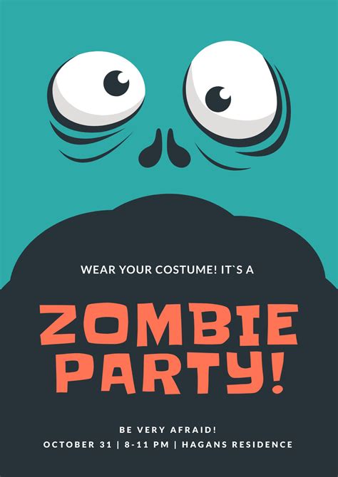 Halloween Zombie Party Eyes Poster Ad Template Creatopy