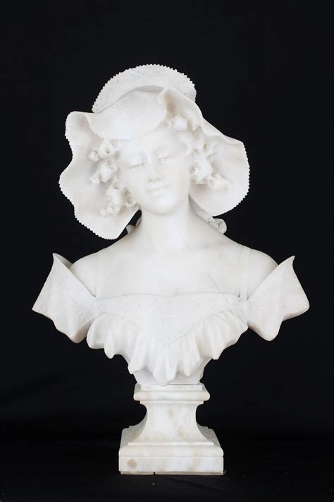 Antique Carved Alabaster Bust Of A Woman Signed Feb 27 2022