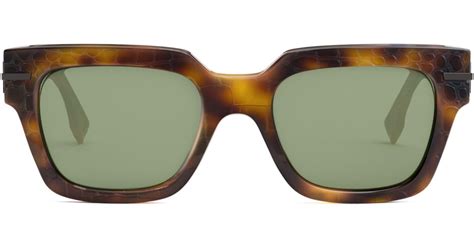 Fendi The Graphy 51mm Geometric Sunglasses In Green Lyst