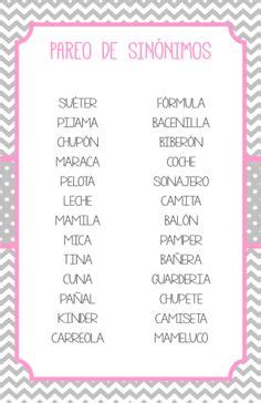 Este juego es el característico que se conoce, la diferencia es que es con palabras que. 33 mejores imágenes de Juegos para Baby Shower ...