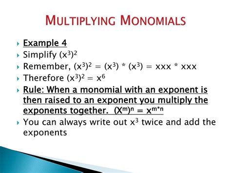 Ppt Multiplying Monomials Powerpoint Presentation Free Download Id