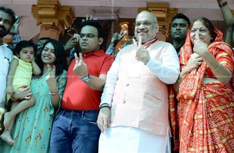 Buy Ahmedabad Bjp President Amit Shah Accompanied By His Wife Sonal Shah Son Jay Shah Daughter