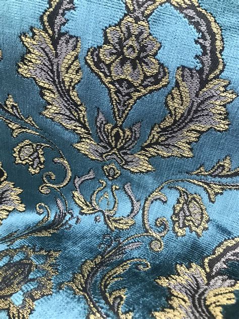 Queen Estel Italian Burnout Damask Chenille Velvet Upholstery Fabric