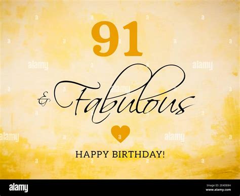 91st Birthday Card Wishes Illustration Stock Photo Alamy