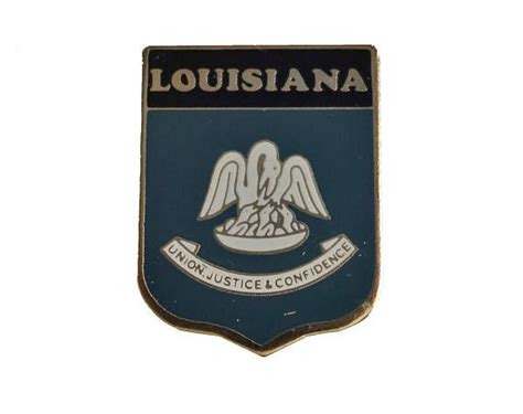 Louisiana State Seal Vintage Enamel Pin Lapel Union Justice Etsy