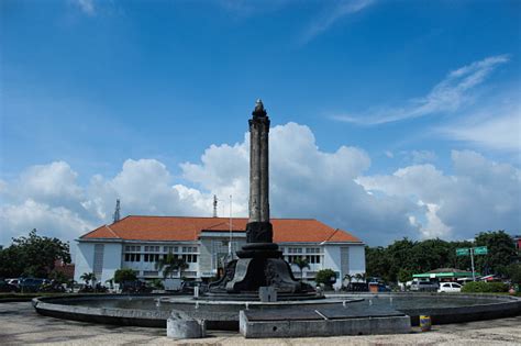 Landmark Of Tugu Muda Semarang Under Blue Cloudy Sky Stock Photo