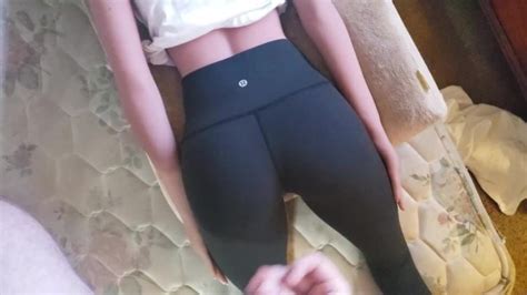 Sex Doll Allows Older Man To Cum On Her Black Leggings