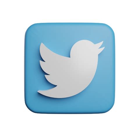 تويتر شعار 3d وسائل الإعلام الاجتماعية والشعارات الرموز