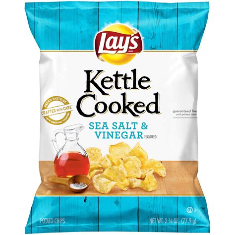 Lays Kettle Cooked Sea Salt And Vinegar Flavored Potato Chips 275 Oz