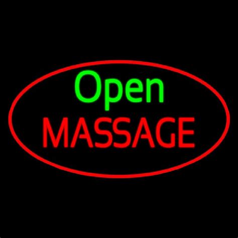 Custom Open Massage Oval Red Neon Sign Usa Custom Neon Signs Shop Neon Signs Usa