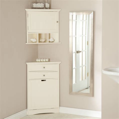Cirrus Corner Wall Cabinet And Hamper Bathroom